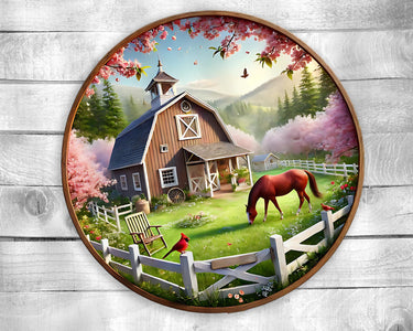 Horse Colorful Door Hanger - Bright Wooden Sign, Fun Home Decor for Front Door, Seasonal & Year-Round Use, Vibrant Entryway Accent